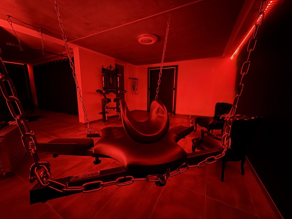 BDSM Leder-Sling Schaukel im Playroom
